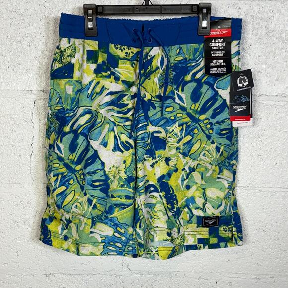 Speedo Men's Print Bondi Basin 20" Boardshorts  Harlequin Green Small - Picture 1 of 7